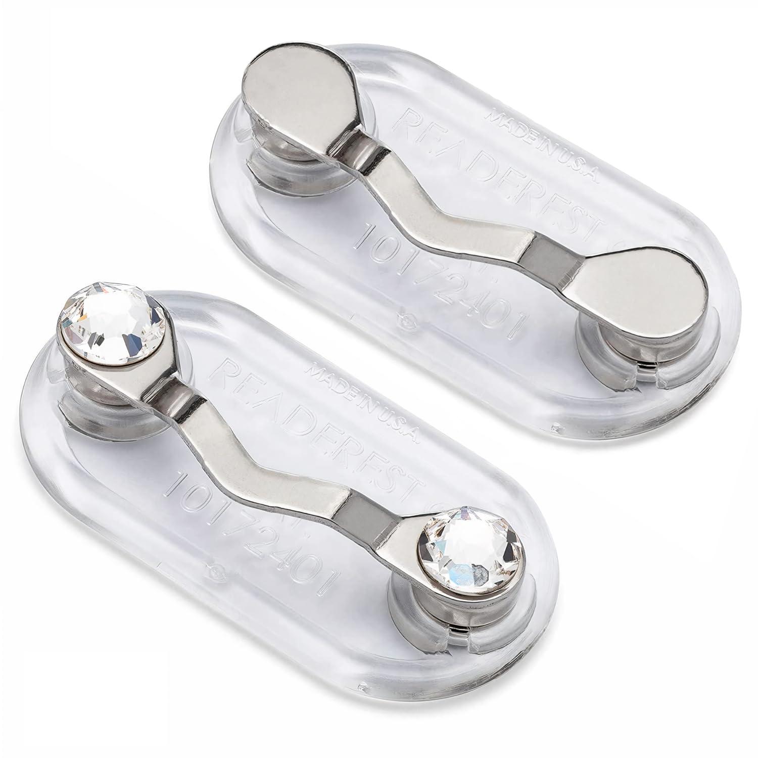 Readerest ReadeREST Original Stainless Steel & Clear Crystal Twin Pack
