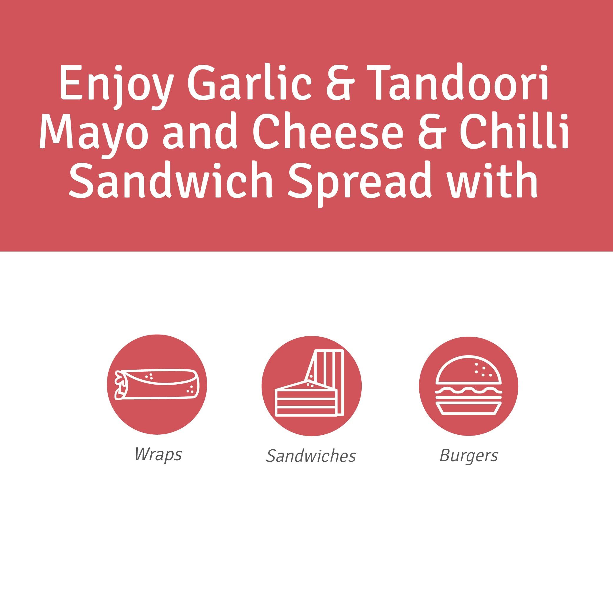 VEEBA VEEBA Garlic Mayonnaise 250 Gram, Tandoori Mayonnaise 250 Gram & Cheese & Chilli Sandwich Spread 250 Gram - Pack of 3