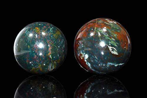 Pyramid Tatva Pyramid Tatva Sphere - Bloodstone Ball Size - (50 mm - 63 mm) 2-2.5 Inch Natural Chakra Balancing Crystal Healing Stone