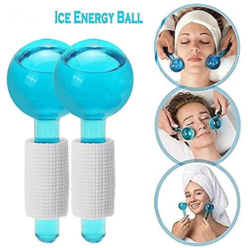 GETZET GETZET Facial Massage Ice Ball Face Massager Ball Ice Face Roller Crystal Eyes Massager Ice Hockey Energy Ball Facial Beauty Roller for Face Care Redness Soothing Relief. (Multi-color, 2 Pic)