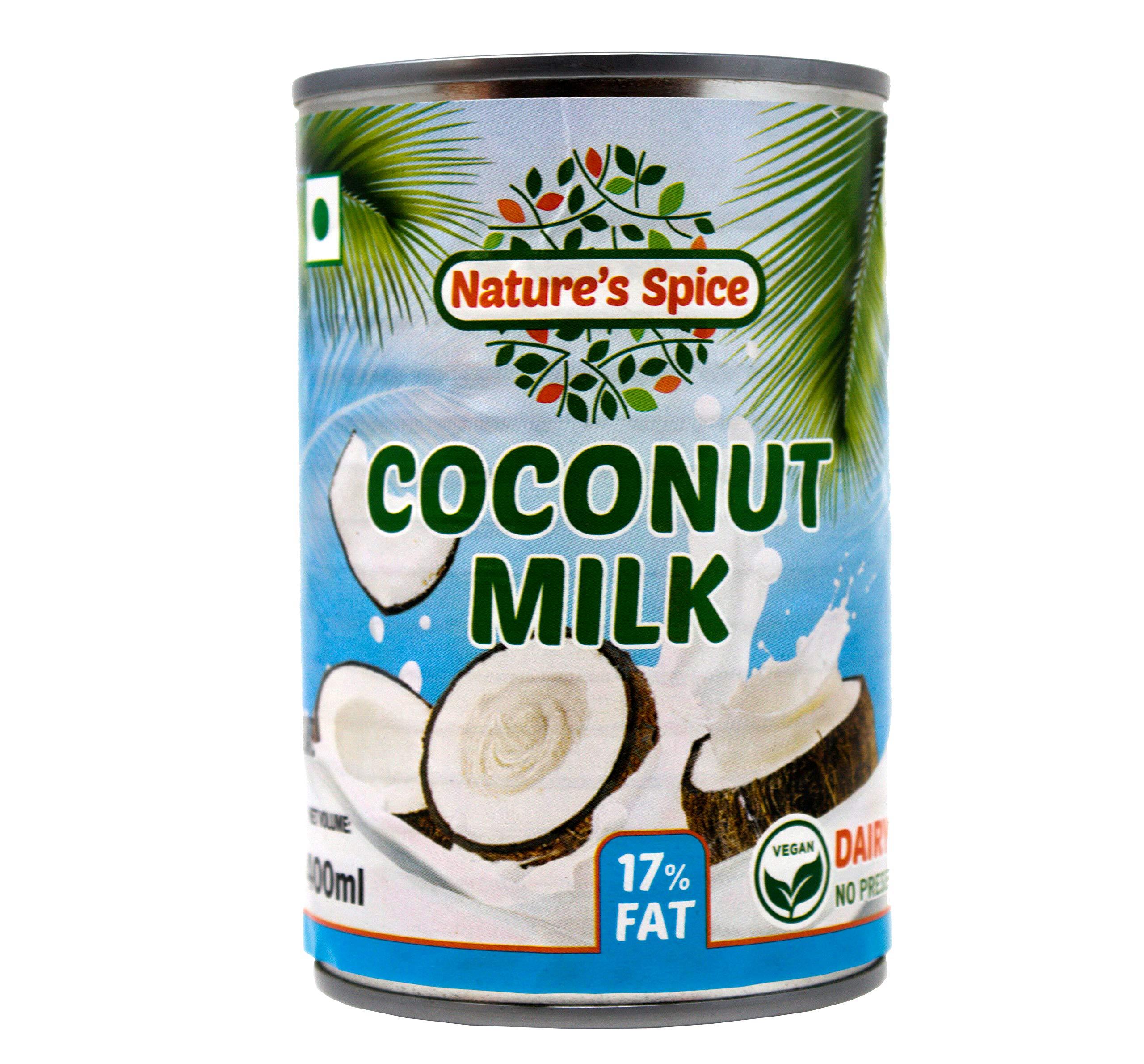 Nature's Spice - Pure as Nature Intended Nature\'s Spice - Pure as Nature Intended Pure & Natural Coconut Milk With 17% Fat Combo Pack Of 2 X 400Ml (800Ml)