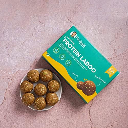 PATIL KAKI PatilKaki's Handmade Protein Ladoo | Dry Fruits | Pure Desi Ghee | No Preservatives | No Added Sugar | Energy-Bar Replacement | High Protein | Instant Energy | 300g | 12 Ladoos