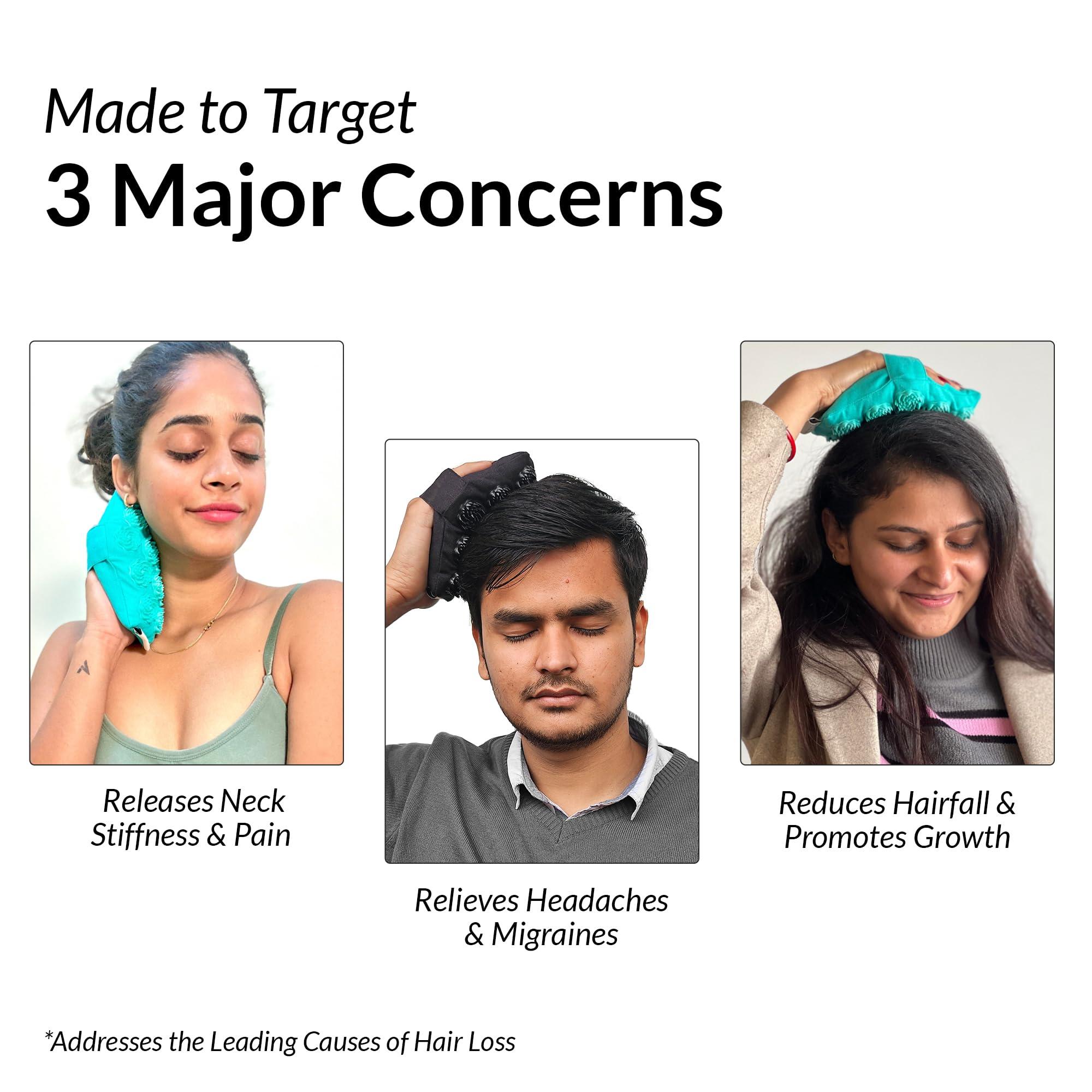 Core Asana Core Asana Manual Scalp Massager for Hair Growth | 630 Rigid Spikes to Promote Blood Flow | Activates Hair Follicles, Helps in Hair Thickening | For Men and Women (Black)