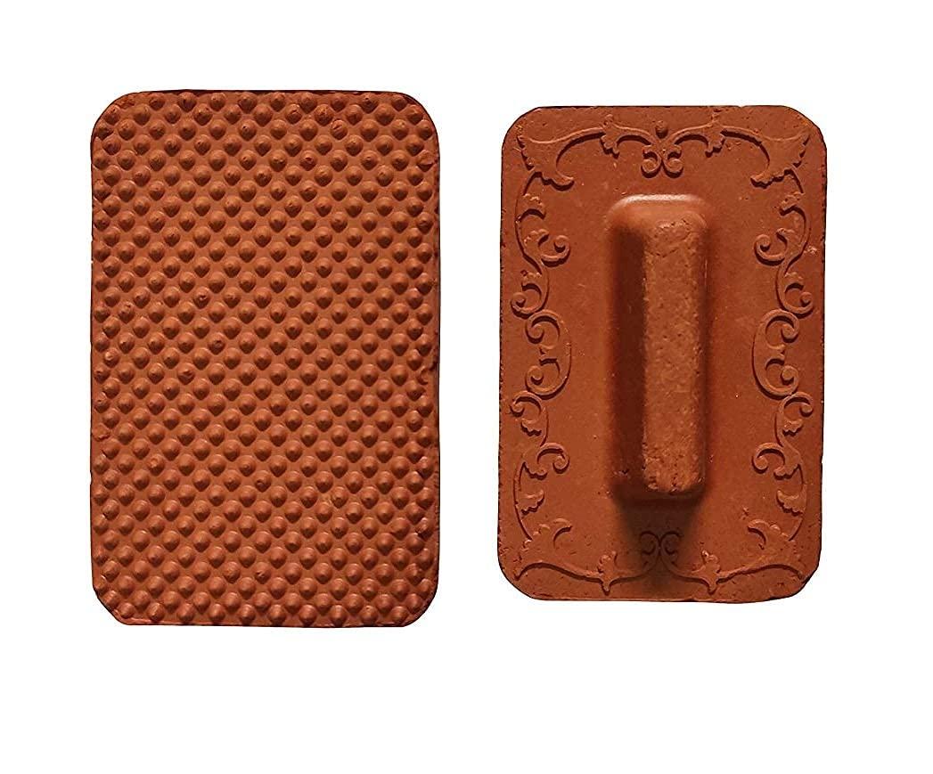 Shopping Shots Clay Foot Scrubber Stone Handmade Organic Eco Friendly Dead Skin Remover Women Men Scraper Natural Pumice Terracotta for Cracked Cleaner Body way foot cleaning Way 100%-2pcs