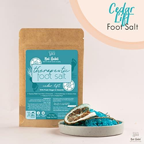 Nat Habit - Back To Natural Secrets Everyday Nat Habit Fresh Cedar Lift Foot Salt | Therapeutic Grade Epsom Salt, Himalayan Pink Salt, Essential Oils | Softens Feet & Ankles | Pedicure Foot Soak, Aromatherapy | Pack of 4