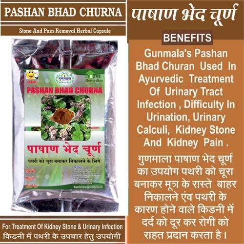 GUNMALA Herbal patharchatta - pashan bhed root churan bryophyllum pinnatum powder bergenia ligulata - for urinary calculi (100 gm.)