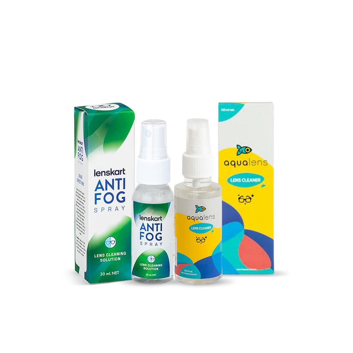 AQUALENS CONTACT LENSES AQUALENS CONTACT LENSES Lenskart Anti-Fog Spray(Lens Cleaning Solution)-30 Ml & Aqualens Spectacle Lens Cleaner 100 Ml Pack Combo