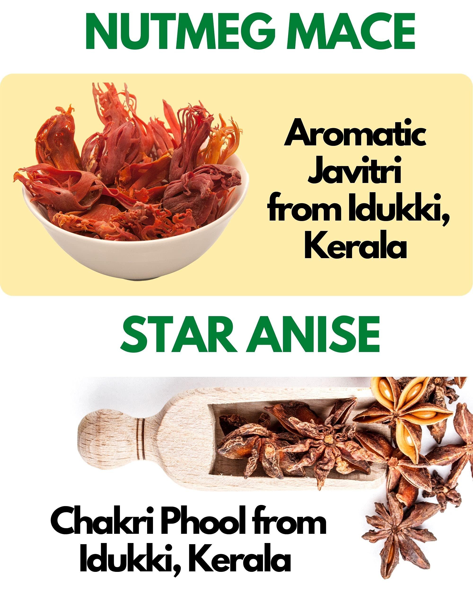 Vedic Flavors PACKAGED WELLNESS Vedic Flavors 6 Whole Spices Combo Pack  Black Pepper 40g, Cardamom 40g, Cloves 40g, Ceylon Cinnamon 40g, Nutmeg Mace 40g, Star Anise 40g / Finest Garam Masala Whole Spices from Kerala