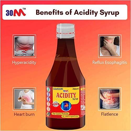30M 30M Ayurvedic Acidity Gas Relief Medicine Syrup for Hyperacidity, Indigestion, Gas, Flatulence, Heartburn, Reflux Esophagitis, Lesions of stomach (Pack of 2) (200 ml)