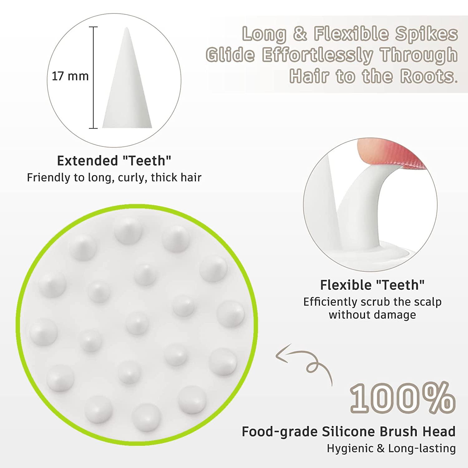 Renesmee RENESMEE Scalp Massager Shampoo Brush for Hair Care and Relaxation, Soft Silicone Bristles, Ergonomic Design, Green