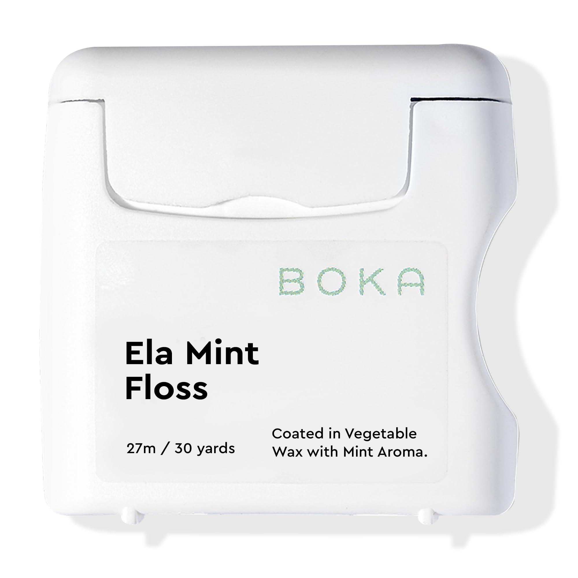 Boka Boka Ela Mint Floss | Made from Natural Vegetable Wax | Teflon-Free, Petroleum-Free | 30 Yards of Floss
