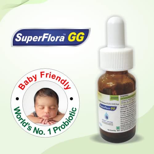 Sundyota Lifecare Sundyota Lifecare Superflora Gg Probiotic Supplement Drops|Specially Designed For Baby For Colic Pain,Digestion & Diarrhoea|5X Superior Efficacy|Flavor-Less Lactobacillus Probiotic|8Ml Pack
