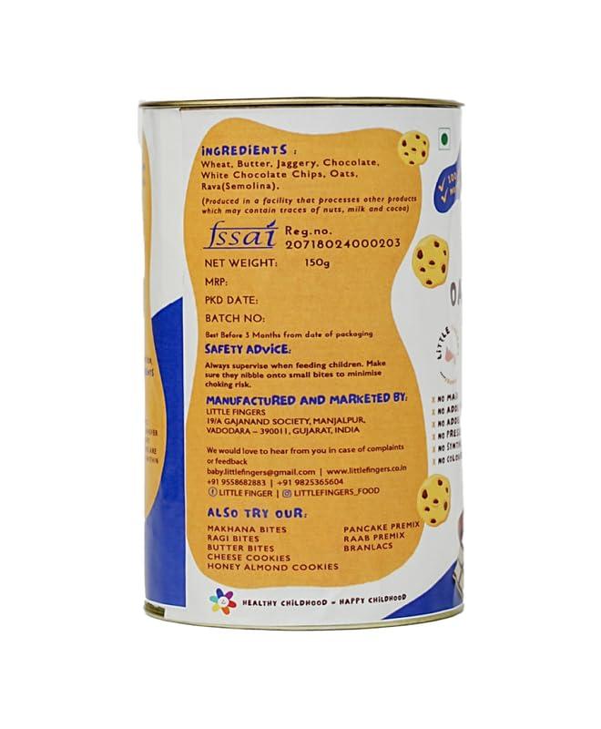 LITTLEFINGERS Little Fingers Organic Cookies with No refined sugar and preservatives For Kids - 150 g | Suitable for 1 years + (CHOCOLATE CHIP, Pack of 1)
