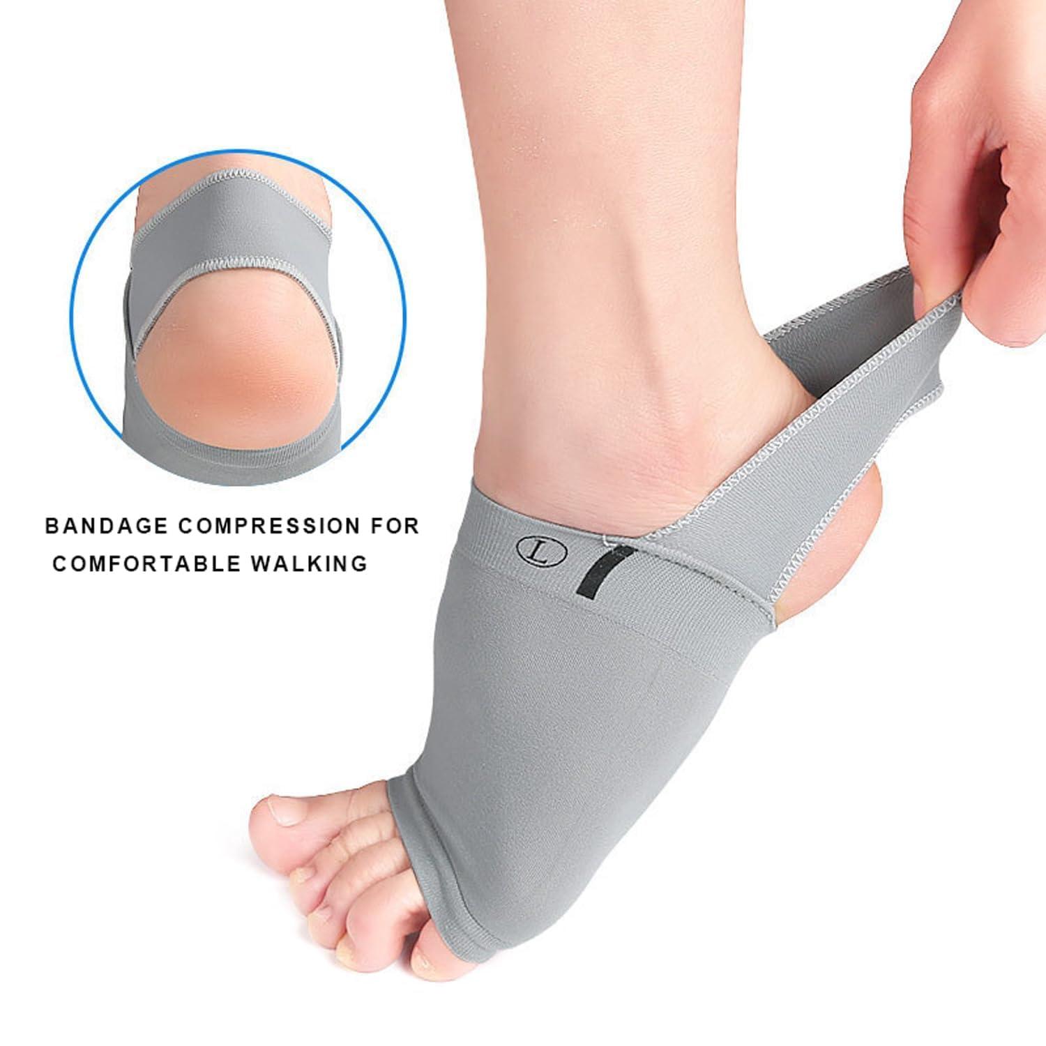 Bhuma Bhuma Flat Foot Arch Support Socks for Men & Women | Medial Arch Support for Flat Feet Correction Sleeve With Cushion | Plantar Fasciitis Leg Foot Pain Relief Product | Free Size
