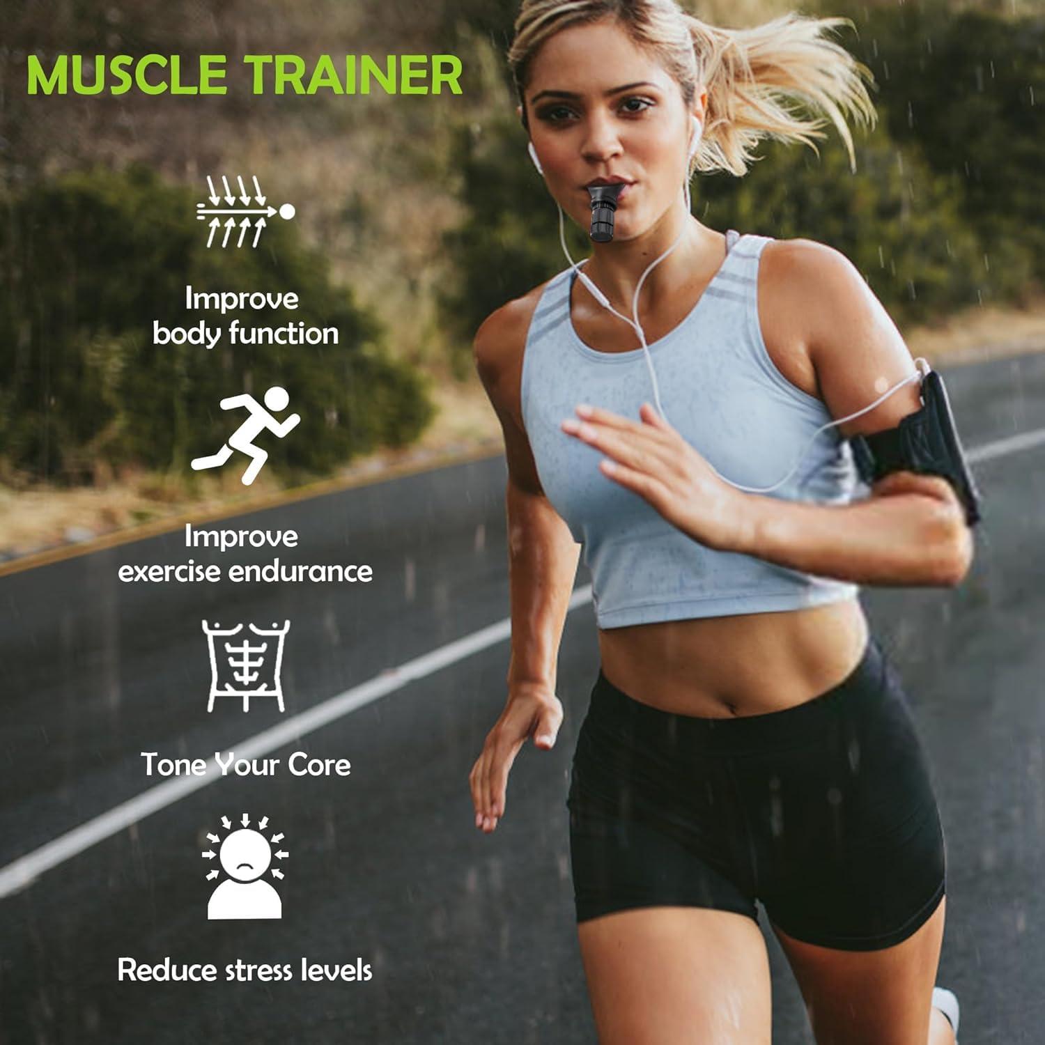 NUDFSY Oxyboost, Oxyflow Breathing Trainer Oxyboost Breathing Device, Portable Lung Exerciser Lungs Exercise Equipment Breathing Trainer, Oxy Boost For Men And Women Running Breathing Trainer (Black)