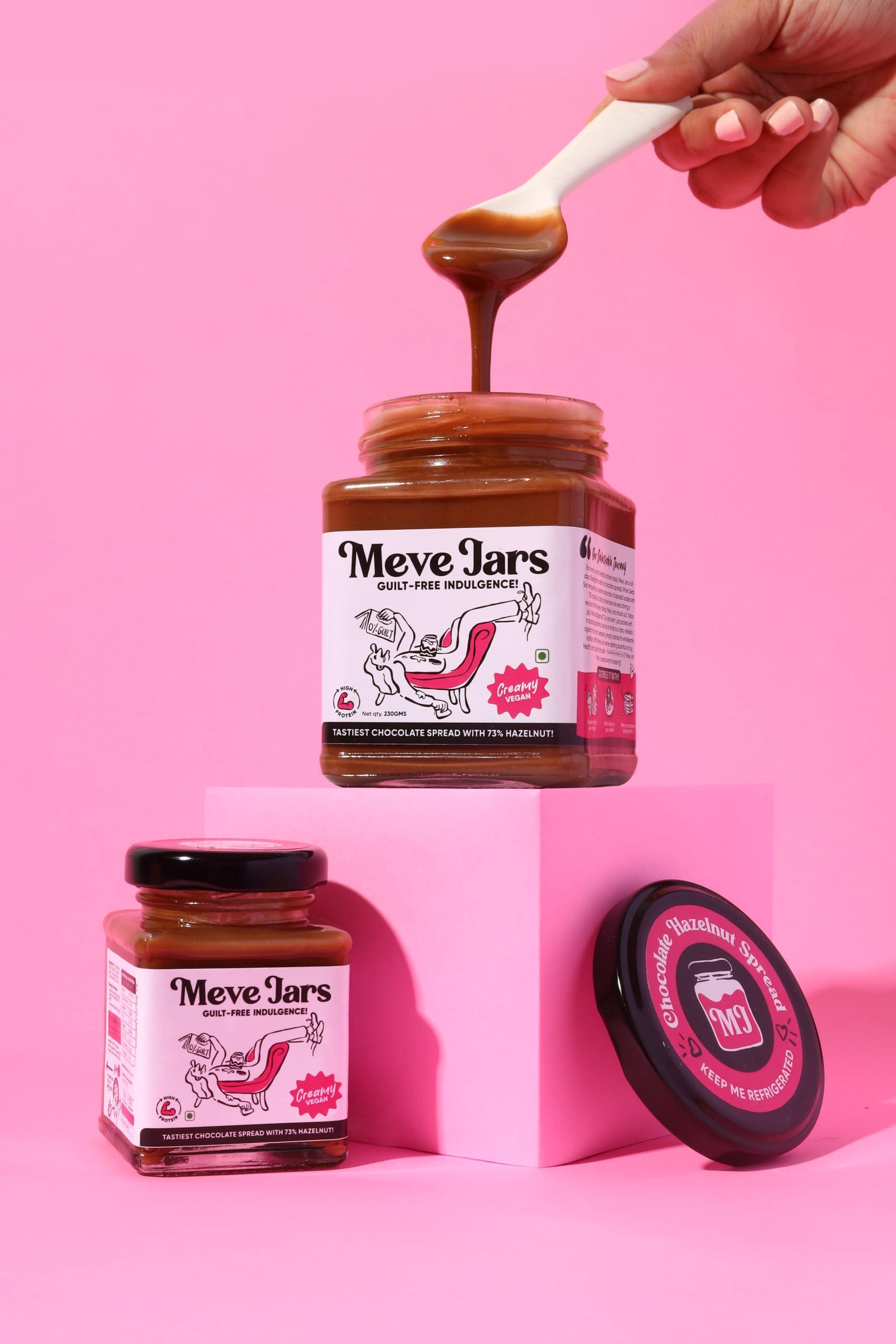 Meve Jars Meve Jars - Hazelnut Chocolate Spread | 230g | Vegan | No Preservatives | Gluten Free | High in Protein (Creamy)