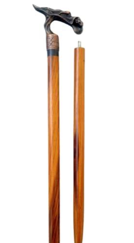 ANTIQUE DECOR Antique Gothic Dragon Walking Stick Cane Solid Brass Vintage Walking Stick Steampunk Style Wooden Nautical Walking Cane Stick Great Gift For your Elders By ANTIQUE DECOR.