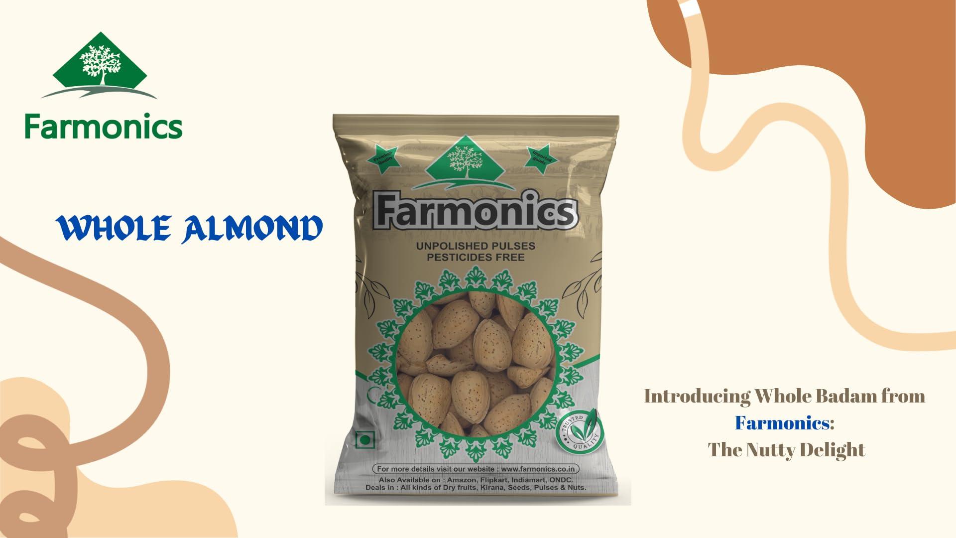 Farmonics Farmonics Premium Sabut Badam | Badam With Shell 1kg | Whole Almonds | Not for eating purpose | Only for pooja purpose