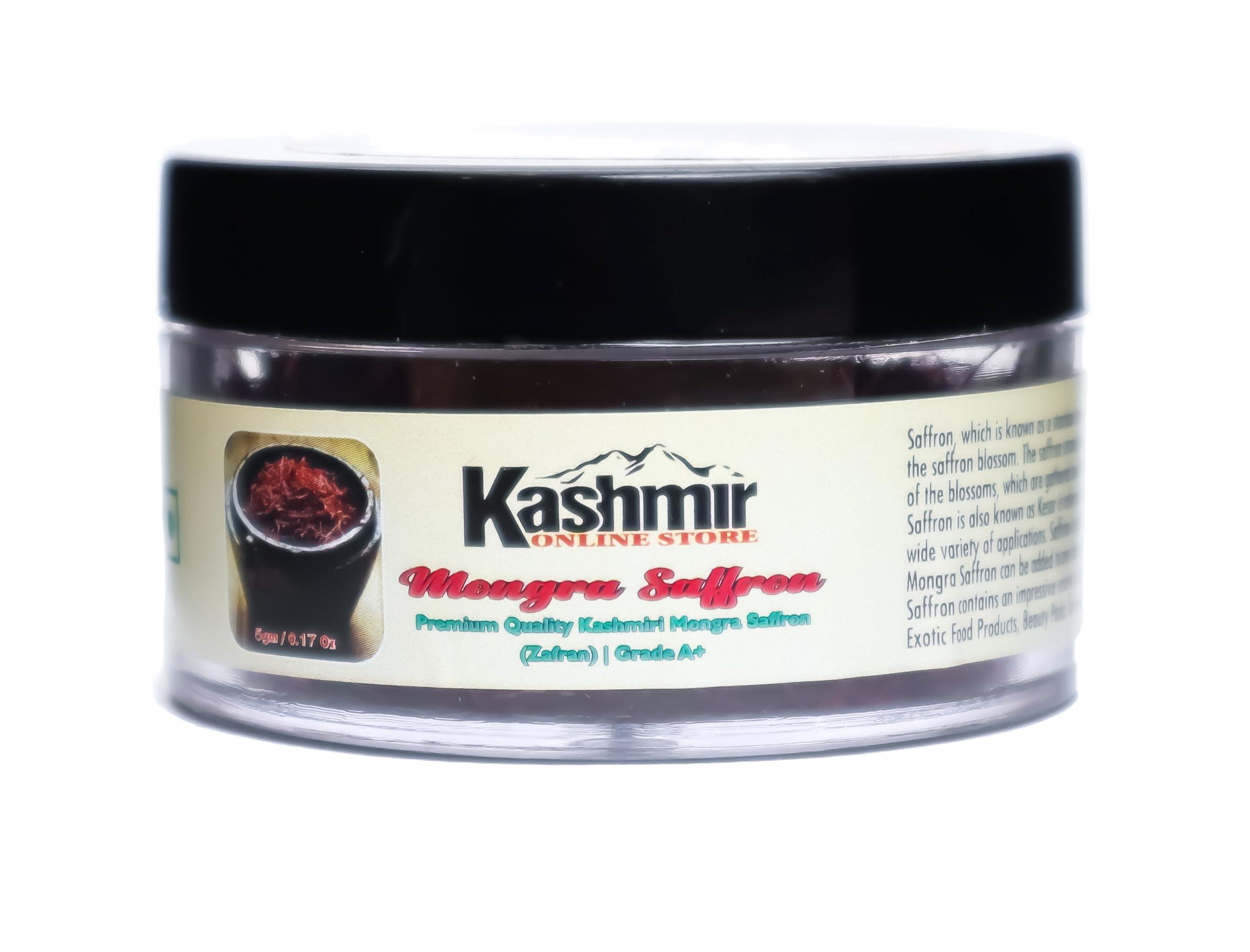 Kashmir ONLINE STORE Kashmir Online Store Original Saffron - Natural & Pure Finest Grade Kashmiri Kesar For Pregnant Women, Cooking, Face & Skin. (5Gm)