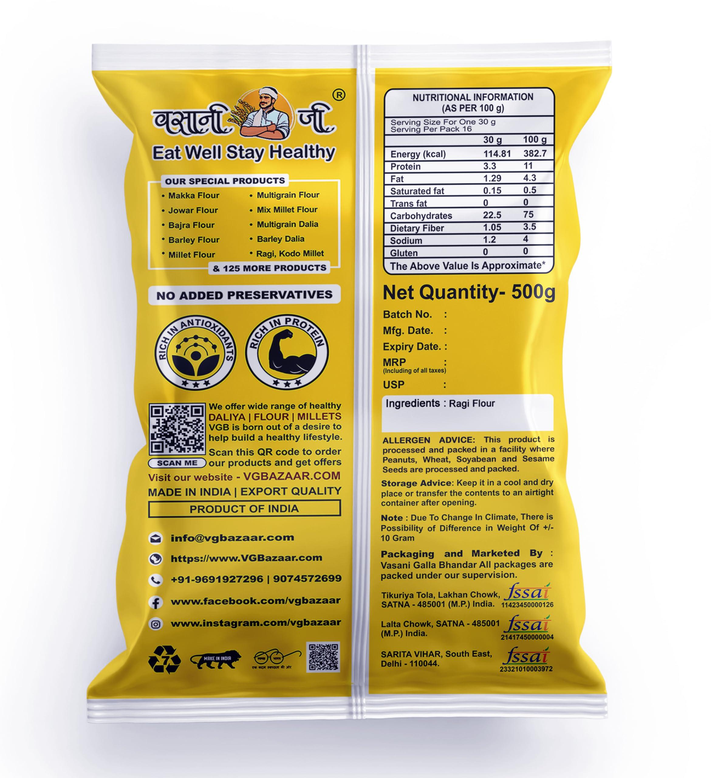 VGBNP VGBNP 100% Natural & Original Finger Millet Flour Kezhvaragu (Ragi Flour) Pure Nachani ka Aata (sprouted ragi flour|ragi huri hittu| Mandia) Healty Flour Fibre Rich/immunity builder-2kg.