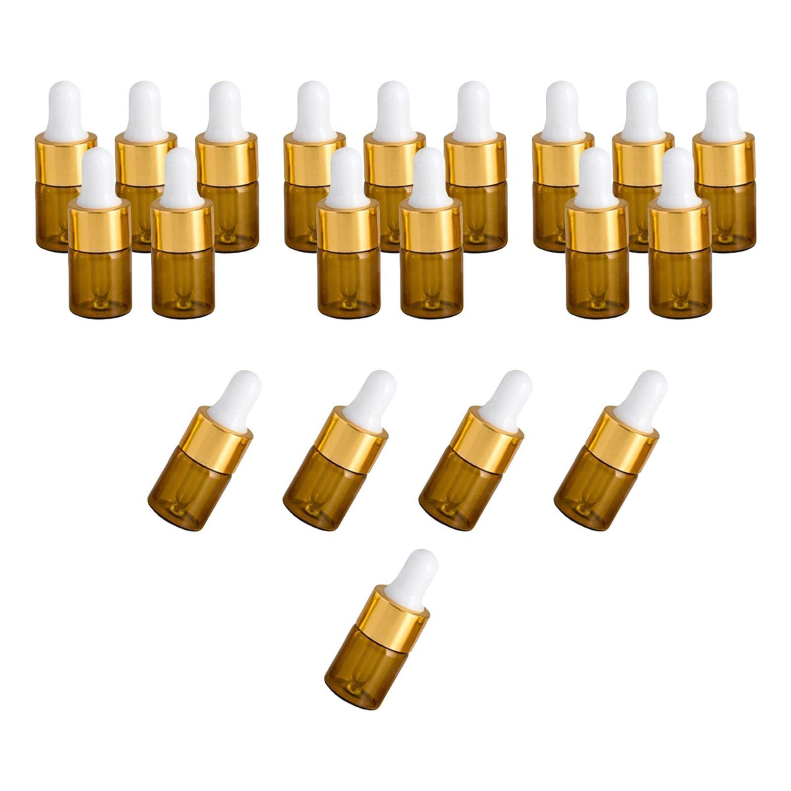 T.O.G. T.O.G. Small Dropper Bottles with Glass Eye Dropper Sample Vial for Essential Oils White 2ml