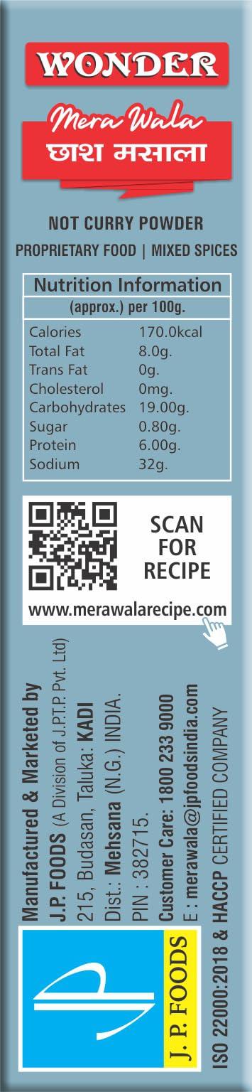 WONDER Wonder Mera Wala Chaas Masala, Buttermilk Masala, (100g)/ Gujarati Chas/Chhach Masala Powder/Fresh & Natural/No Artificial Colour & Flavour Added