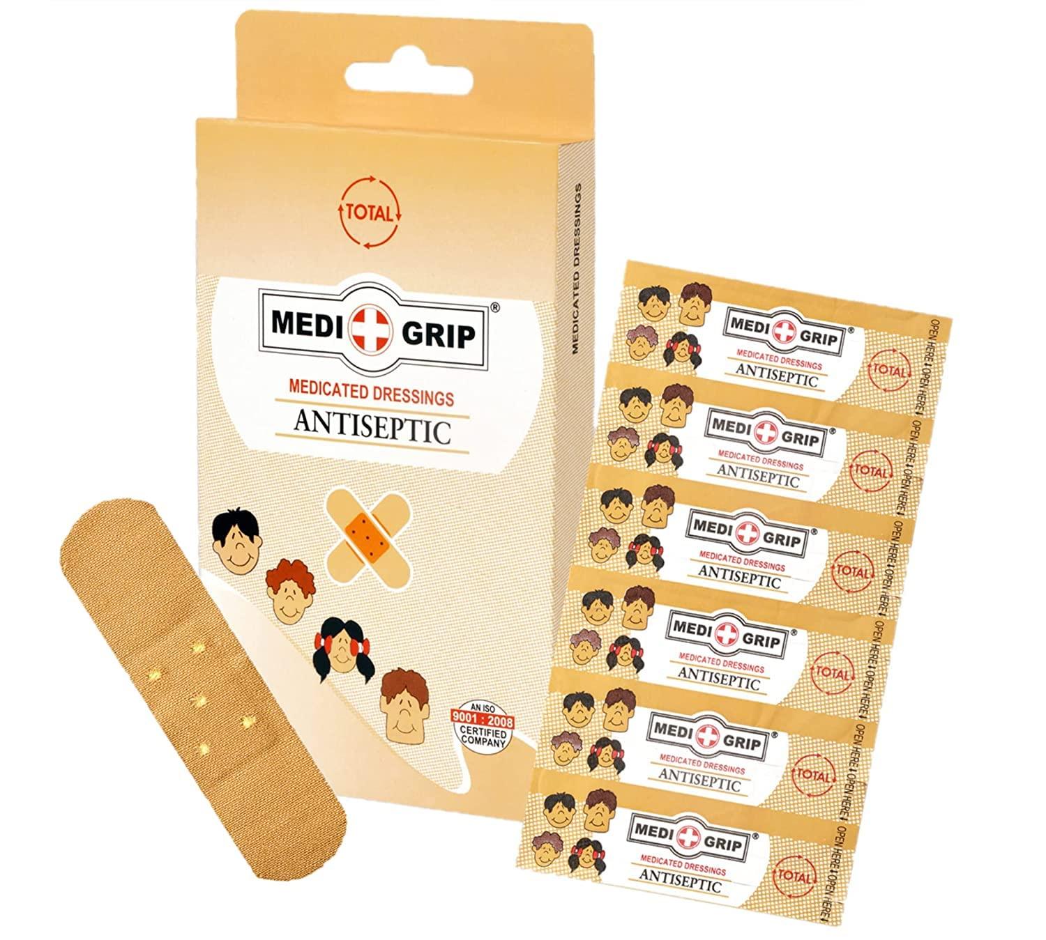 MEDIGRIP Medigrip Total Medicated Band Aid Fabric (600 Plasters) Brown