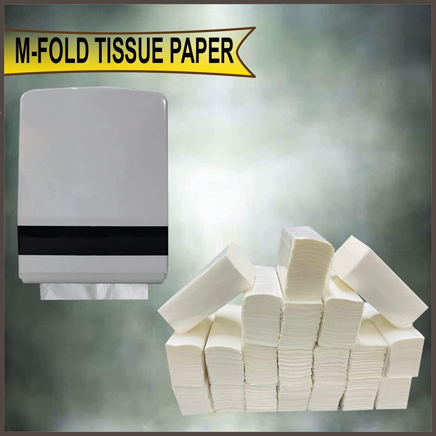 ELLA Ella M Fold Tissue Paper - Pack of 40 Packets (4000 Sheets) With Check Duster Cloth Free