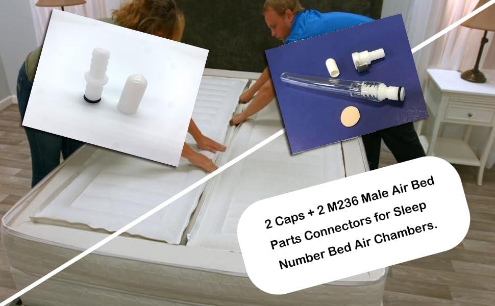YMHYJY YMHYJY 2 M236 Male Connectors + 2 Caps for Testing Sleep Number Bed Air Chamber leaks
