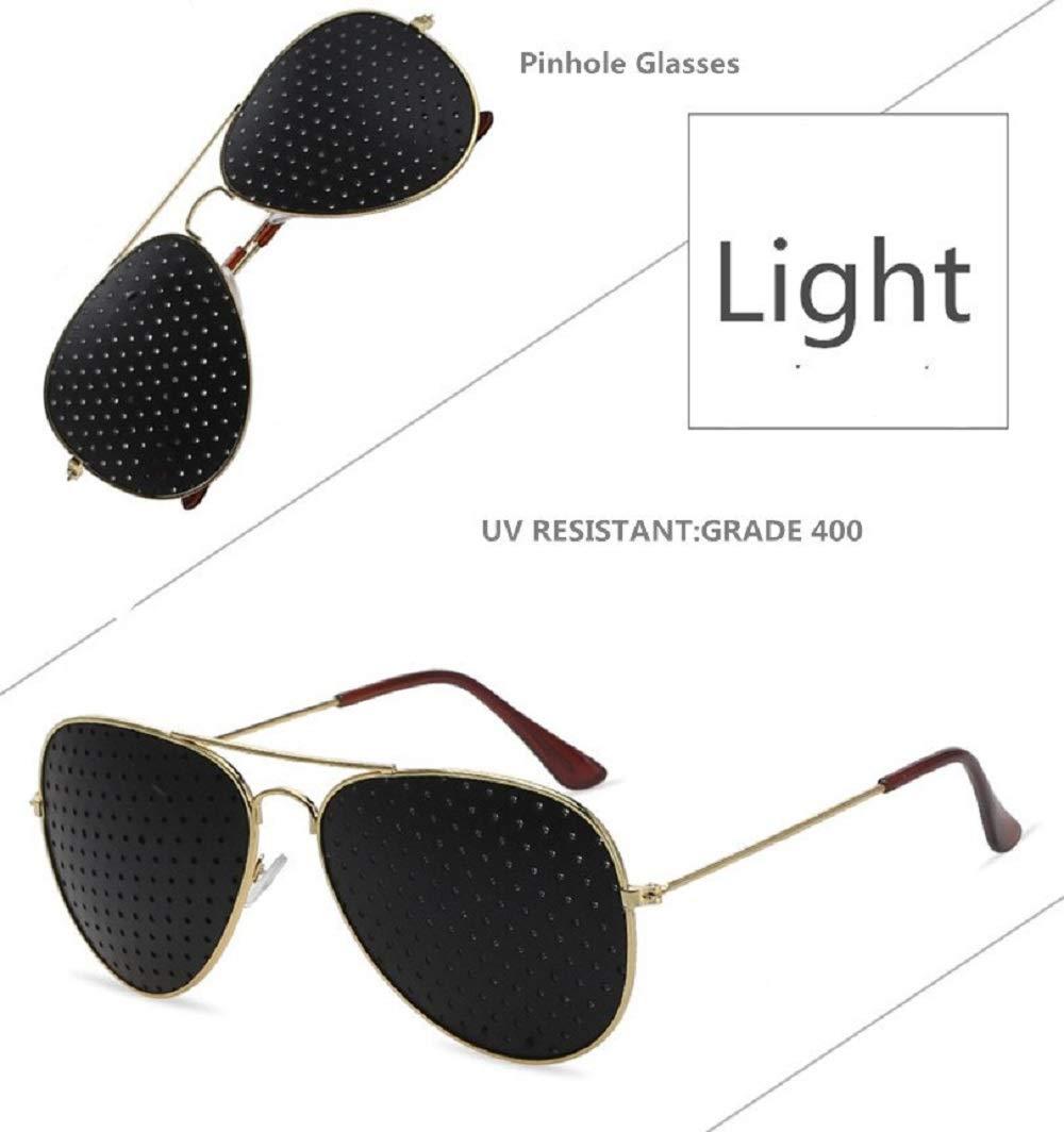 Digital Shoppy Digital Shoppy Anti-myopia Pinhole Glasses Eye Exercise Eyesight Improve Natural Healing Vision Care Eyeglass (Golden Frame)