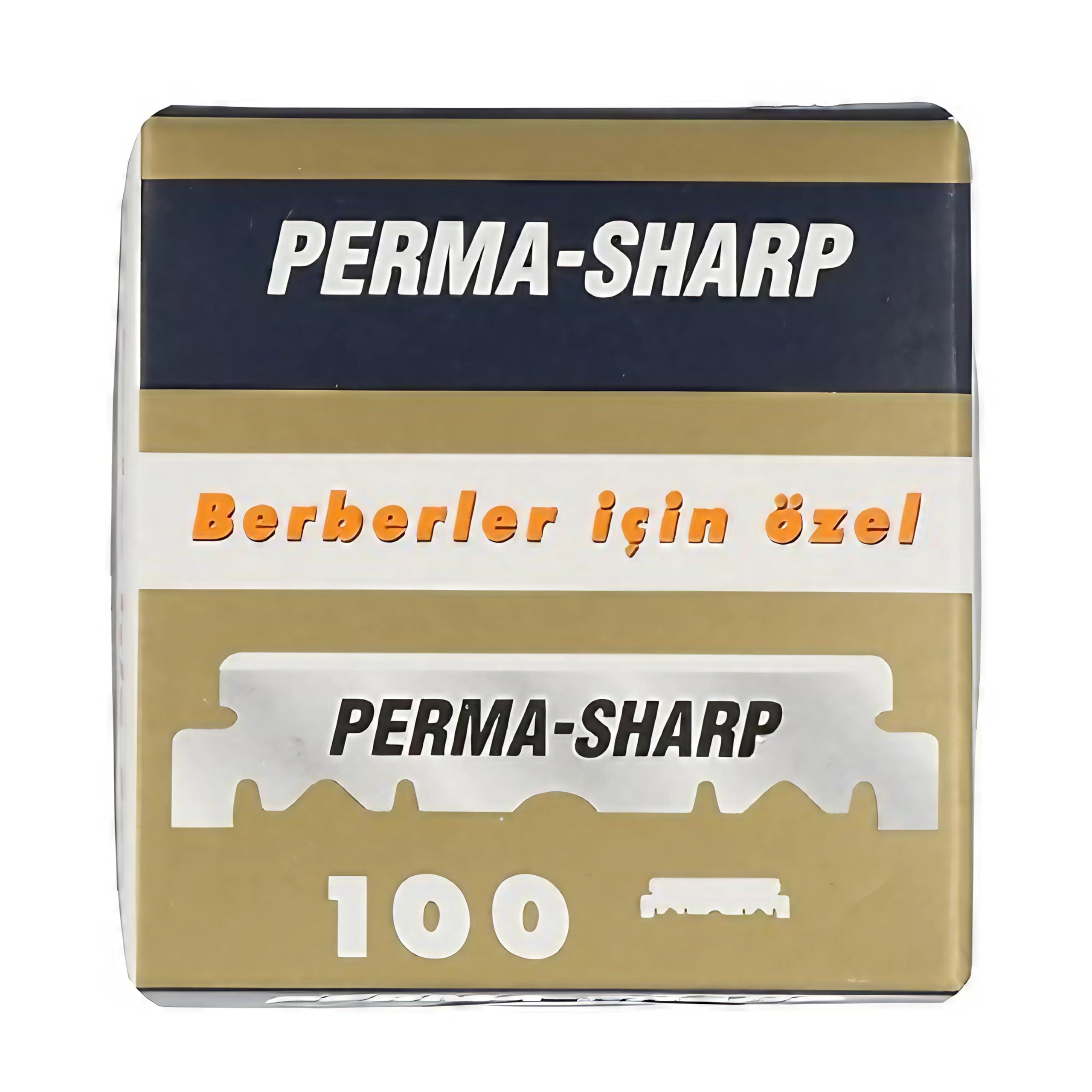 Procter & Gamble 100 Perma-Sharp Straight Edge Razor Blades for use in Professional Barber Razors - New Edition