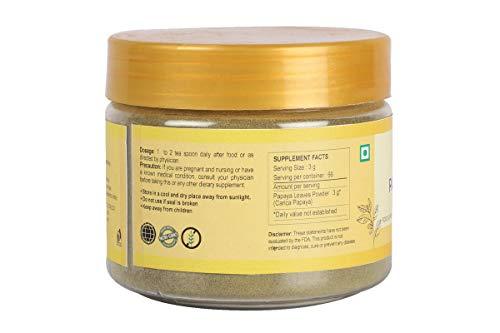 AarVed AarVed Papaya Leaf Powder (Carica Papaya/Papita leaves) - 200gms ? for Healthy Platelets Count & Immunity | Herbal Supplement for Digestion & Improves Intestinal Function