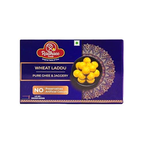 Radhaee Foods Original Taste of Goa Chemical Free Jaggery & Pure Cow Ghee based Wheat Laddu 250GM