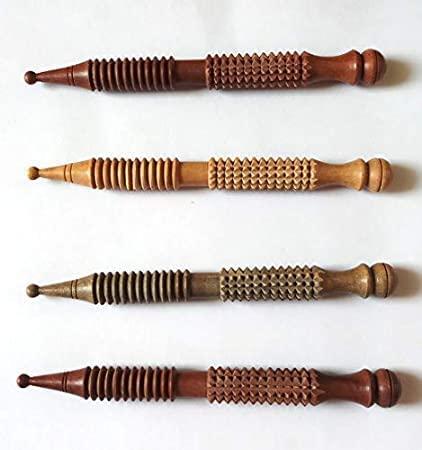 Silistar Silistar Acupuncture Jimmy Stick Acupressure massager Tools in wood (Brown) (Pack of 4) Reflexology Acupressure Tools| acupressure stick in wooden| acupressure stick wooden|