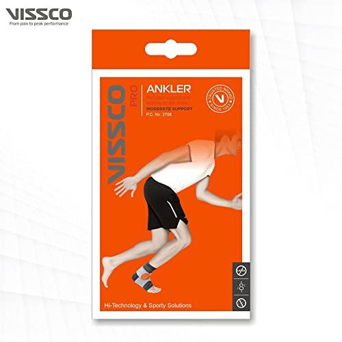 Vissco Vissco Ankler, 2 in 1 Anklet + Binder, Provides support & stability to the ankle for Sprain, Swelling Muscle & Ligament Injuries, Sports Injury- Small (Grey)