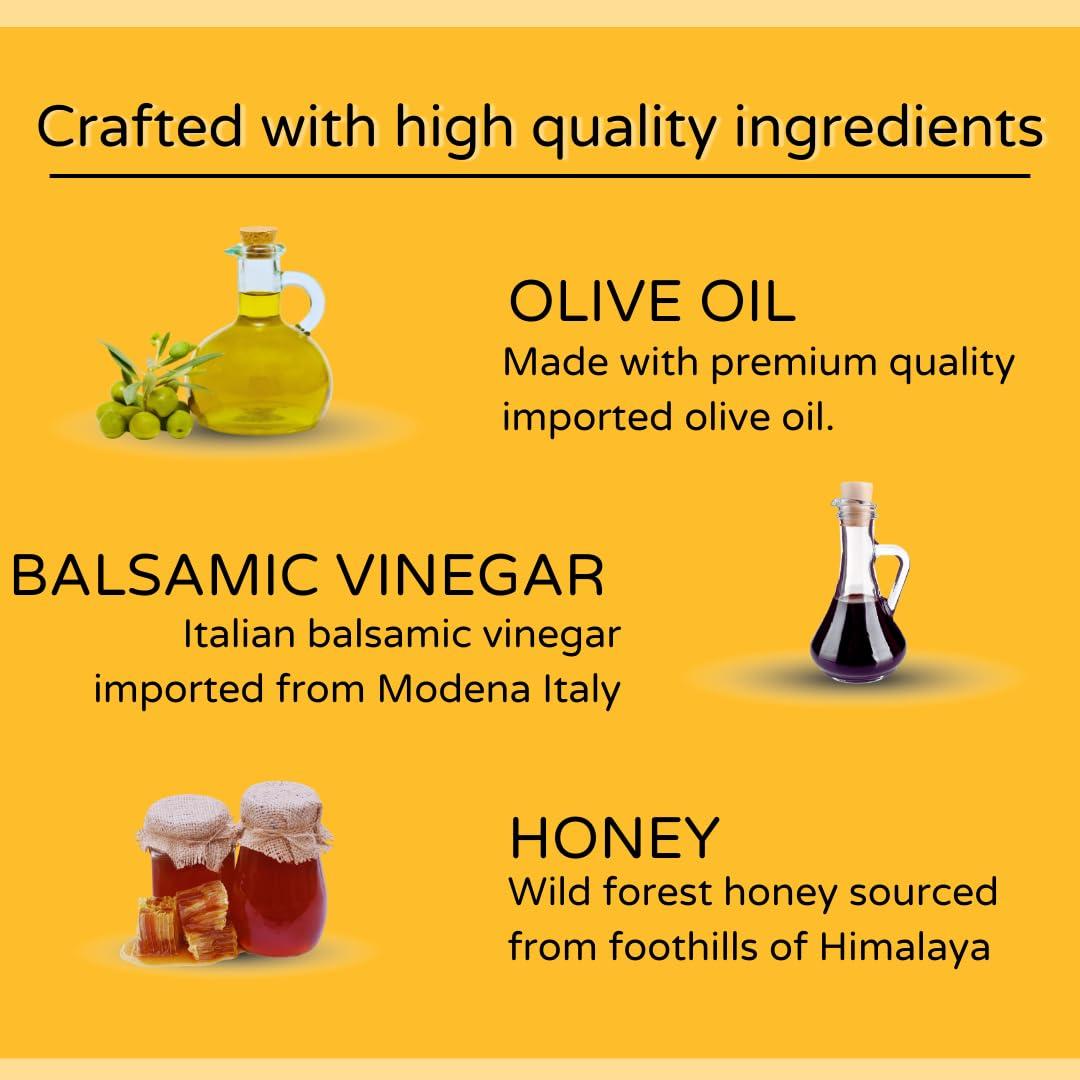 The Gourmet Jar The Gourmet Jar French Vinaigrette 250g| Healthy Salad Dressing| 100% Natural and No Preservatives| No Trans-fat| Gluten-free| Made with Olive oil & Balsamic Vinegar| No Emulsifier| Diet Friendly| Pack of 2