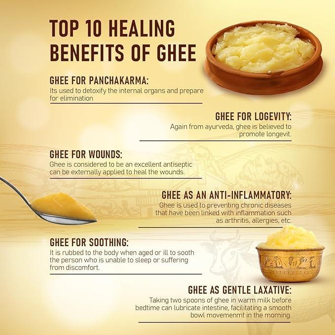 Go Fresho Go Fresho A2 Desi Cow ghee|Vedic Bilona Method|Pure, Natural & Health|500 ml Glass Bottle