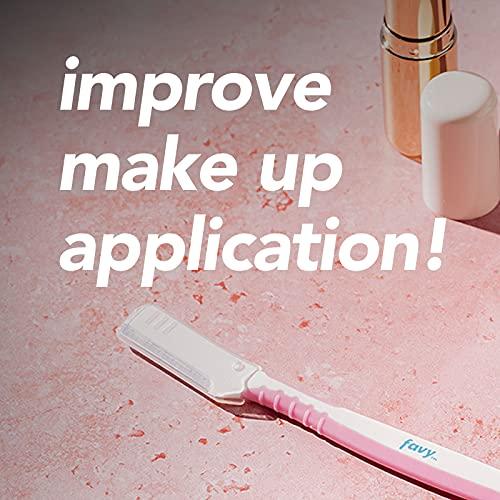 Favy Favy Facial Beauty Razor, Eyebrow Razor, Dermaplane Razor, Exfoliate your skin, Keep your skin clear, Make your face smooth, Remove peach fuzz, Allow for flawless makeup application, 3 Pack