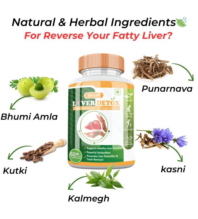 Divya Shree Divya Shree Liver Detox Capsule Helps In Fatty Liver | Helps in Better Liver Health | Promote Natural Liver Detoxification (60 Capsule)