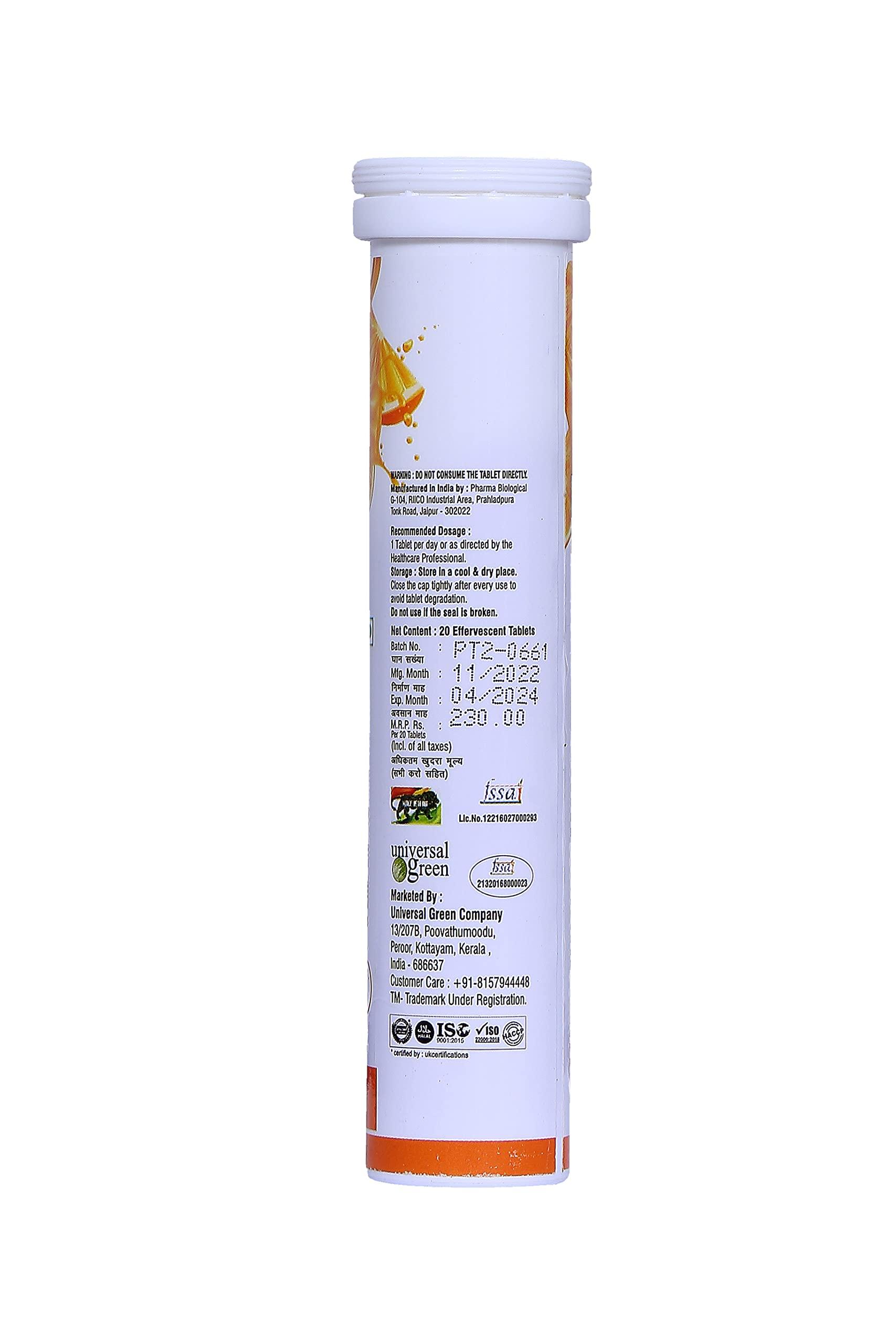 UGC NUTRITION FOR MY HEALTH UGC NUTRITION FOR MY HEALTH For My Health Vitamin C Effervescent Tablets For ImmunityINatural Amla Extract Vitamin C And Zinc Effervescent Tablets(Pack Of 20 Tablets)