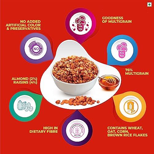 KWALITY Kwality Crunchy Muesli, Almonds Raisins and Honey -Goodness of Multigrain, High in Fibre, Source of Vitamin, Iron and Protein 400G 3 [Pack 3]