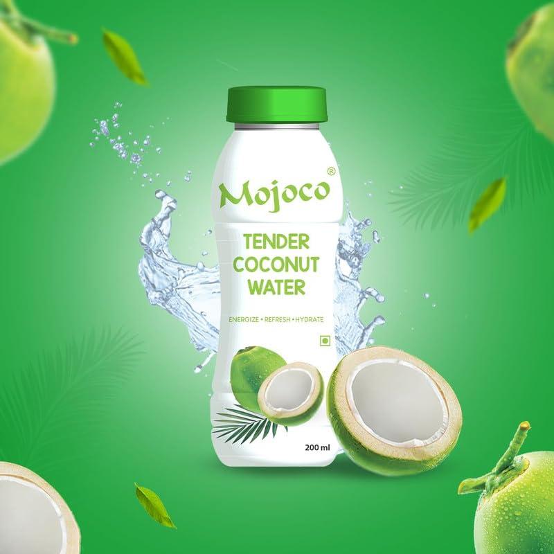 MOJOCO MOJOCO Coconut Water With Vital Minerals, No Artificial Colours, Flavours or Preservatives - 200 ML (Coconut Water, Pack of 12)