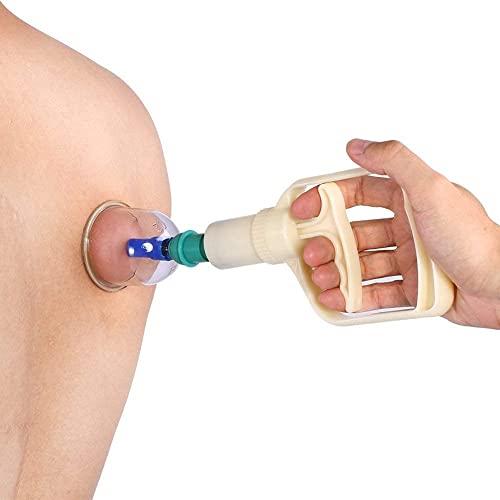Generic Hijama 12 Cupping Cups Bio Magnetic Traditional Chinese Therapy Cupping Set Household Pull Out Vacuum Cupping Kit/Chinese Massage Medical Cupping Set Suction Acupuncture with Extension Tube