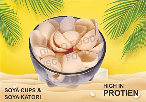 Disco Food Products Disco Food Products soya katori cups - Healthy Fiber Gluten Free Plain Soya Katori (Each - 200g) Namkeen & Evening Party Munch Anytime Crunchy Katori Snack Pack of 2 (Combo Pack - 400g)