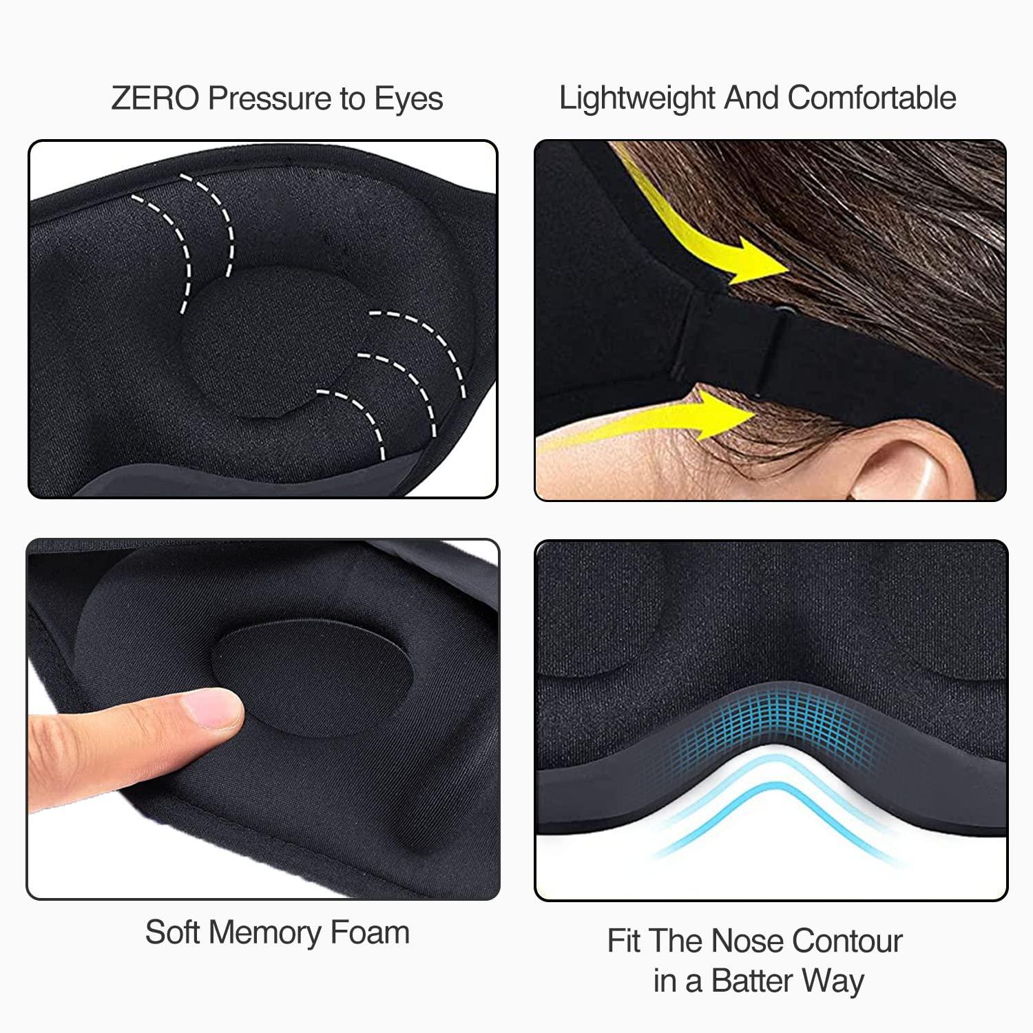 DNZPFU Sleep Eye Mask for Men Women, 3D Contoured Cup Sleeping Mask & Blindfold, Blackout Design, Personalized Sleep Mask Funny Eye Mask (Leave Me Alone)