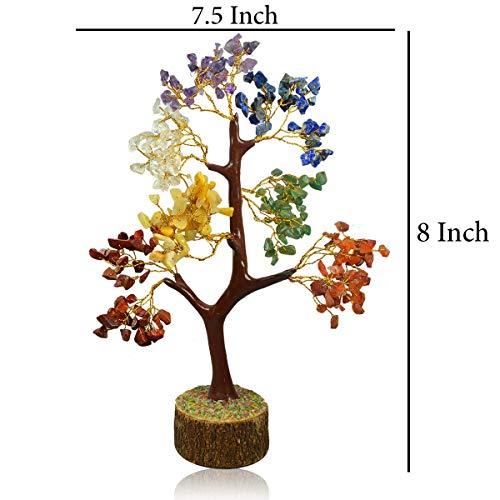 Mautik Sadiwala 7 Chakra Tree Crystal Stone Tree 350 Beads Crystal Tree for Reiki Healing and Vastu Correction and Increase Creativity Tree (Color : Multi)