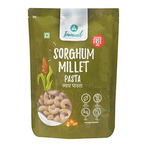 Immunit Immunit No Maida Jowar (Sorghum Millet) Pasta | Vegan, Not Fried, No MSG, No Preservatives | 180 Grams