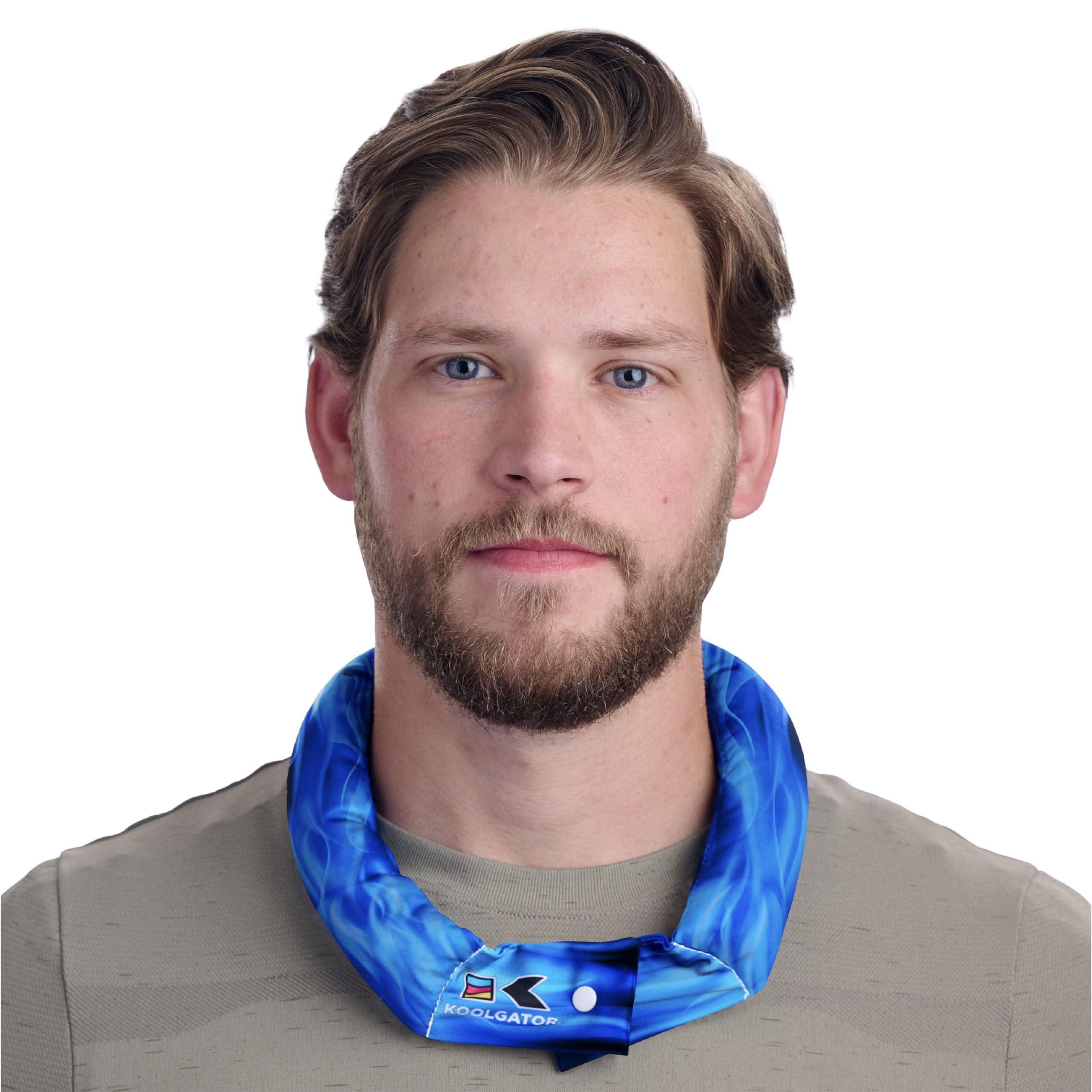 KOOLGATOR KOOLGATOR Cooling Neck Wrap - Blue & Red Flames Design
