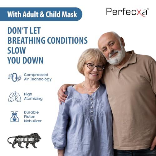 Perfecxa Perfecxa Respiratory Nebulizer with Complete Kit for Kids & Adults Nebulizer (White, Blue) | VHS 210