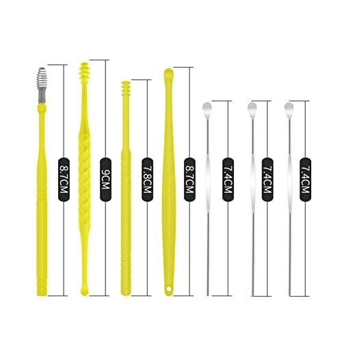 POOWE Ear Wax Removal Tools with Light & Storage Case Portable Ear Spoon Earpick Cleaning Kit for Kids & Adults Ear Care Set(Black)-POOWE